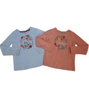 Hanna Andersson Girls Long Sleeve Embellished Shirt Bundle 130cm